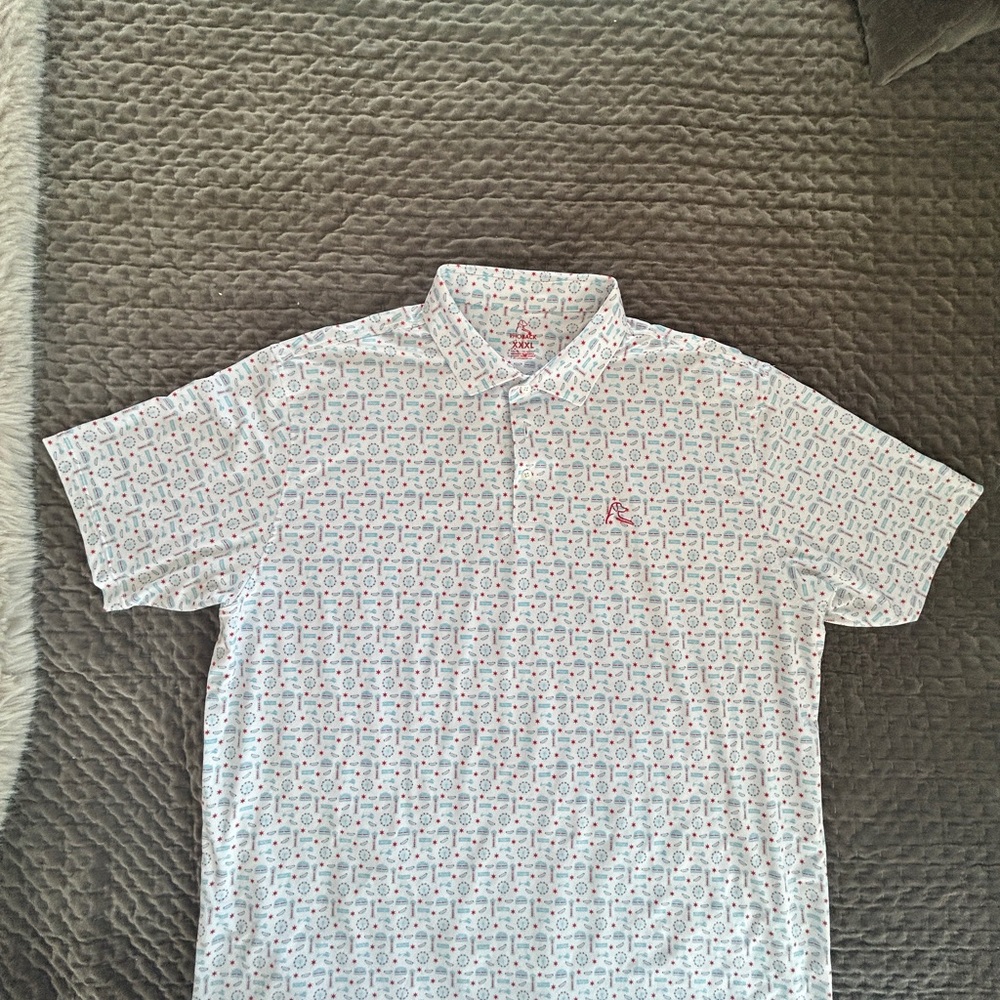 Rhoback Chicago theme Patterned Polo Shirt